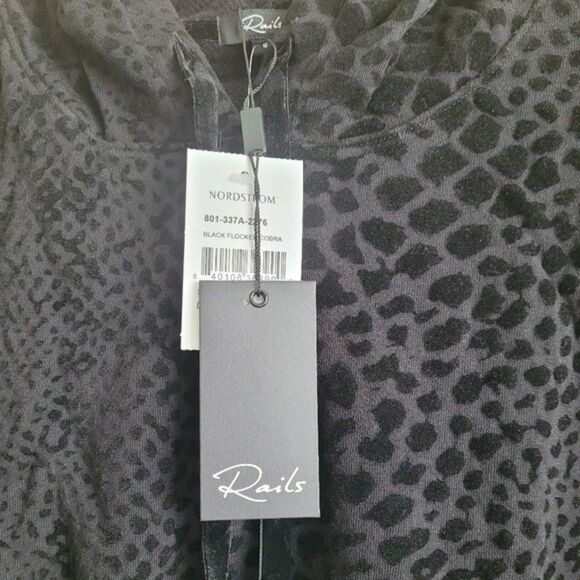 Rails Nico Hoodie In Black Flocked Cobra Size Small - Picture 6 of 7